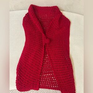Handmade Red Crochet Vest